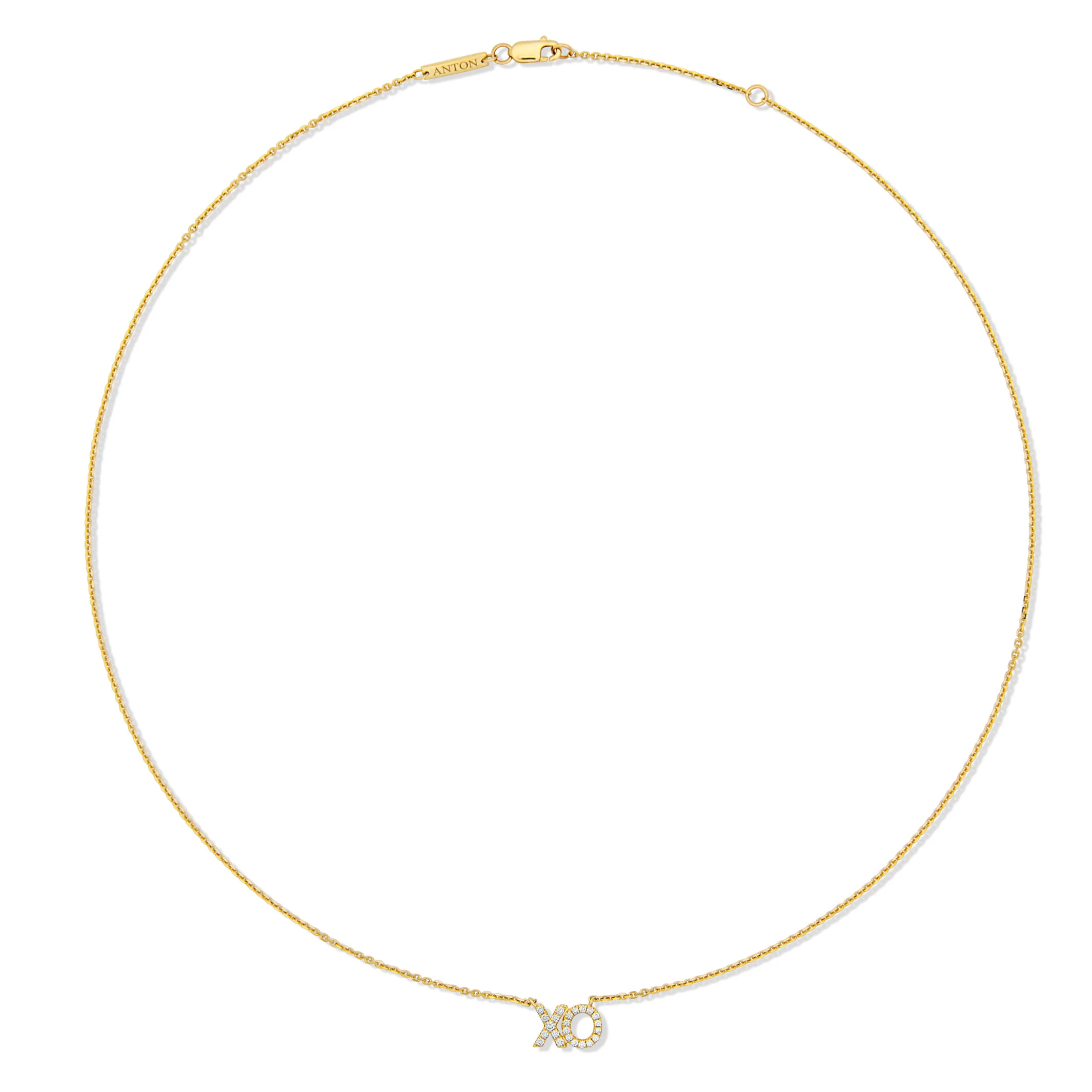 XO Diamond Pendant Necklace | Yellow Gold - Image 3